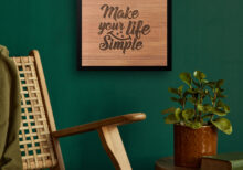 "Make your life Simple" Quote typography wooden wall frame | english Typography Quote wooden wall frame