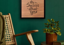 "My Success attend You" Quote typography wooden wall frame