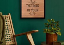 "Trust The Timing Of Your Life" English Typography Design Wall art